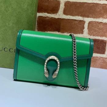 Gucci Dionysus Leather Mini Chain Bag 401231 Bright Green 2021 (DLH-21072603)