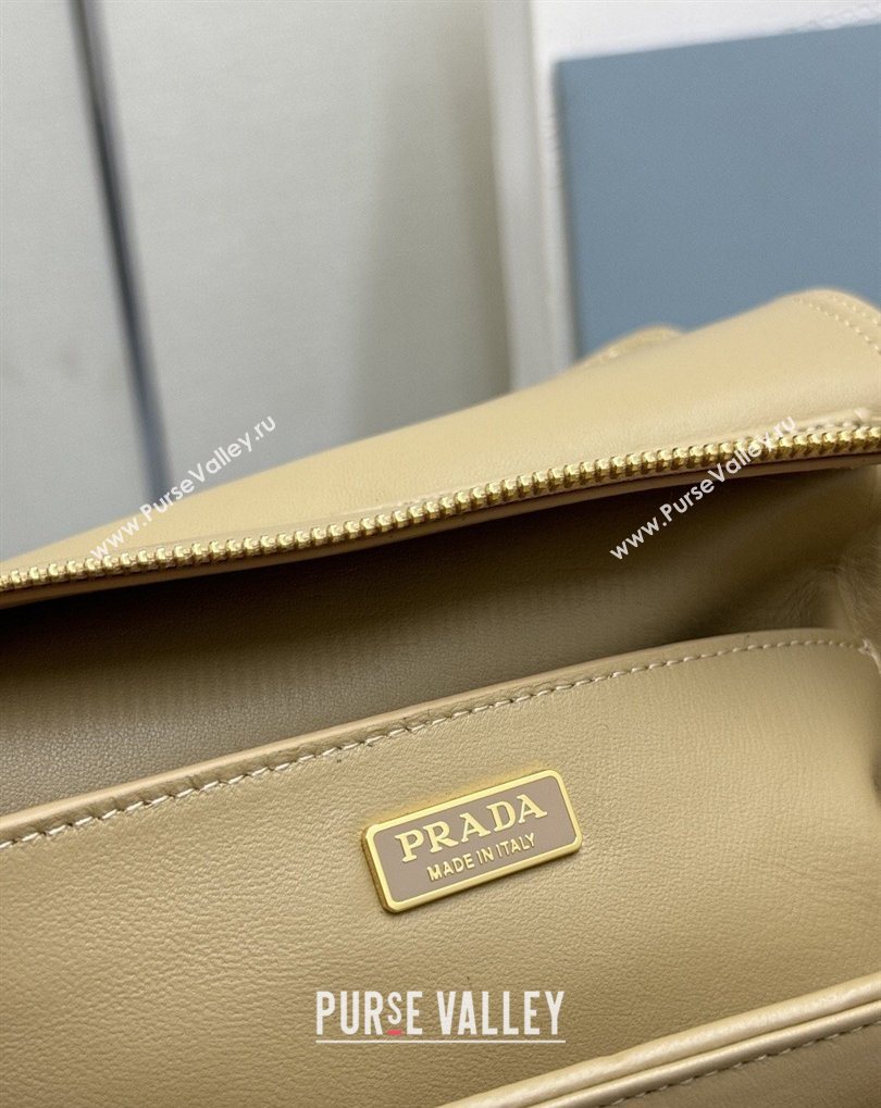 Prada Explore medium nappa leather shoulder bag with flap Apricot 2026 1BD394 (YZ-260410130)