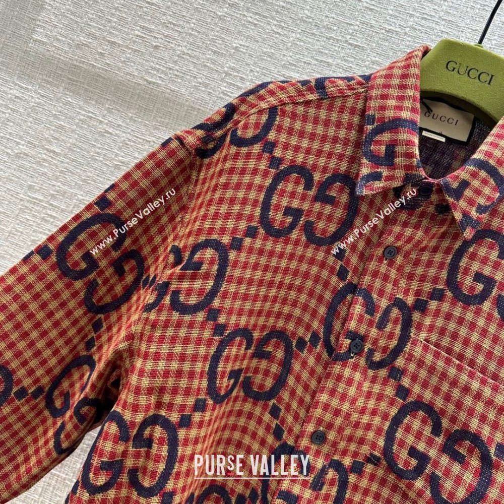 Gucci GG Shirt G102042 Red 2023 (Q-23102042)