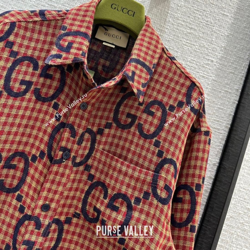 Gucci GG Shirt G102042 Red 2023 (Q-23102042)