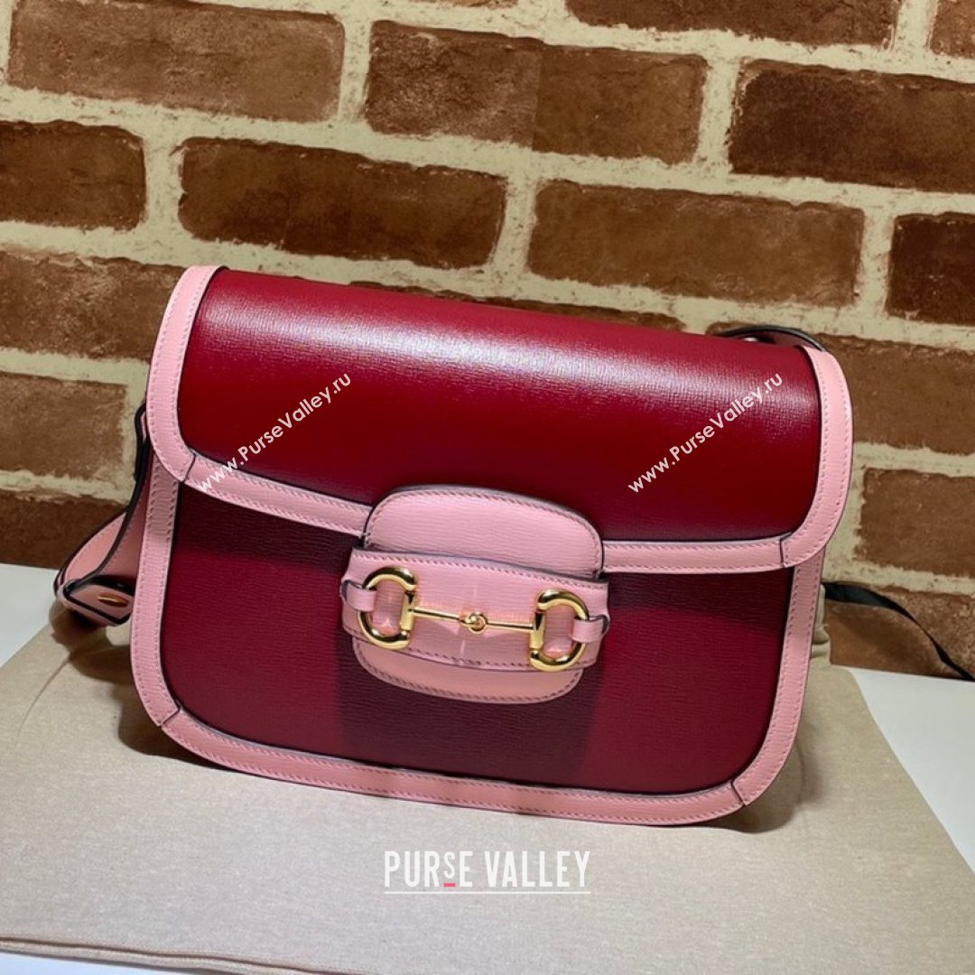 Gucci Horsebit 1955 Shoulder Bag 602204 Ruby Red/Pink 2021 (DLH-21072604)