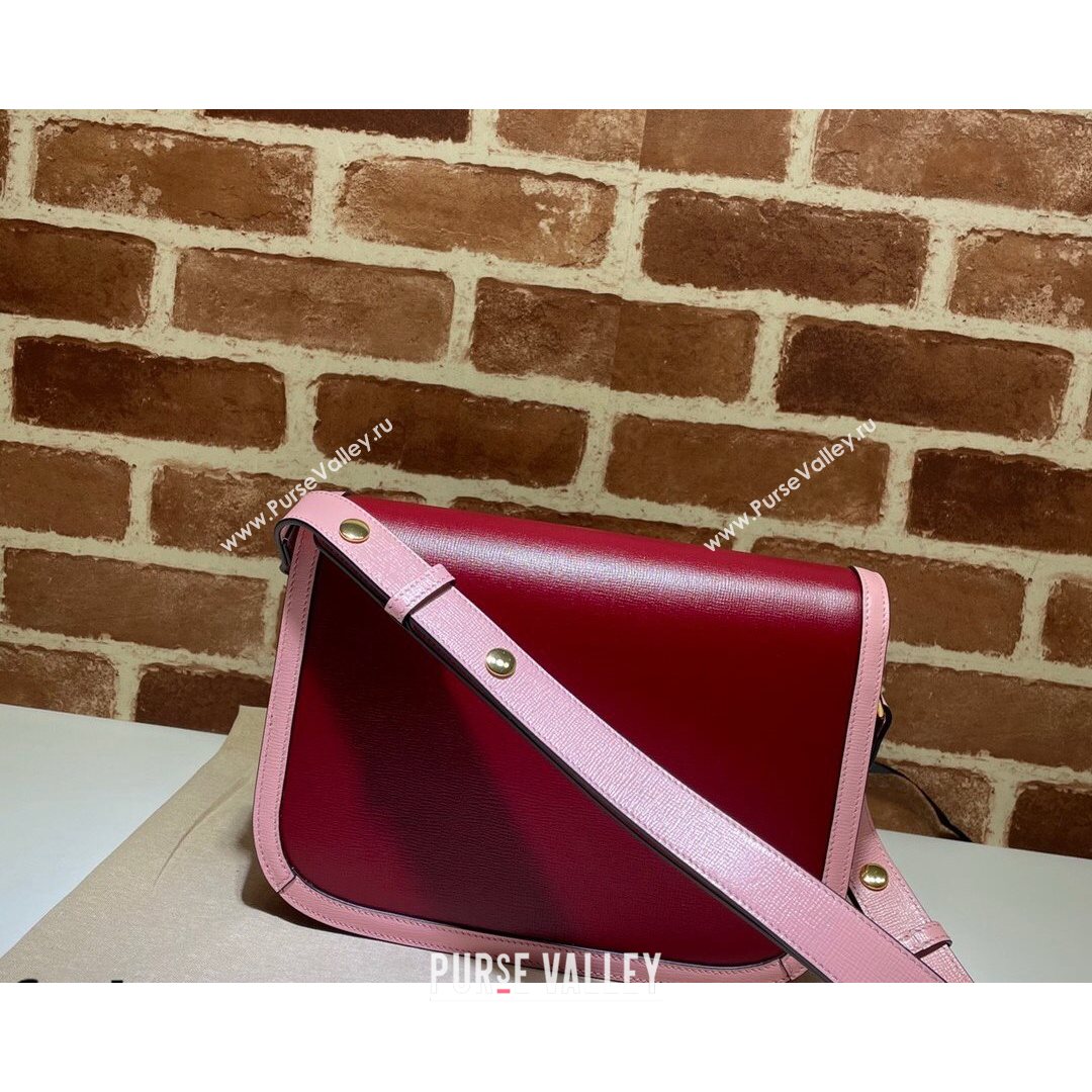 Gucci Horsebit 1955 Shoulder Bag 602204 Ruby Red/Pink 2021 (DLH-21072604)