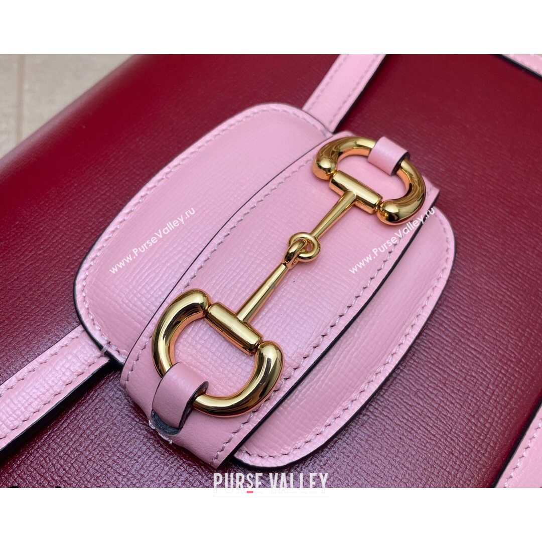 Gucci Horsebit 1955 Shoulder Bag 602204 Ruby Red/Pink 2021 (DLH-21072604)