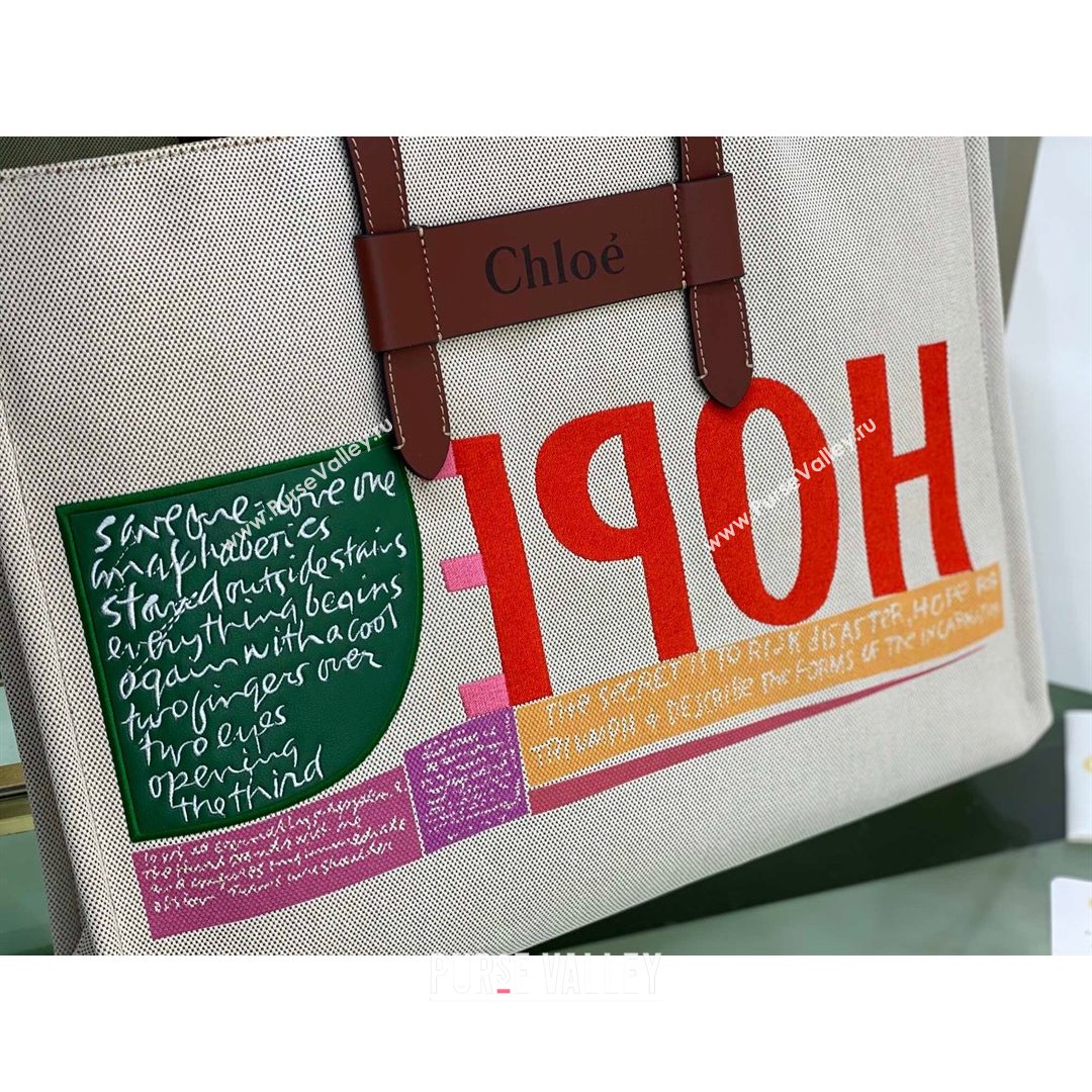 Chloe Large Corita Ken Canvas Tote bag 2021 (YS-21091335)