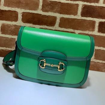 Gucci Horsebit 1955 Shoulder Bag 602204 Bright Green 2021 (DLH-21072605)