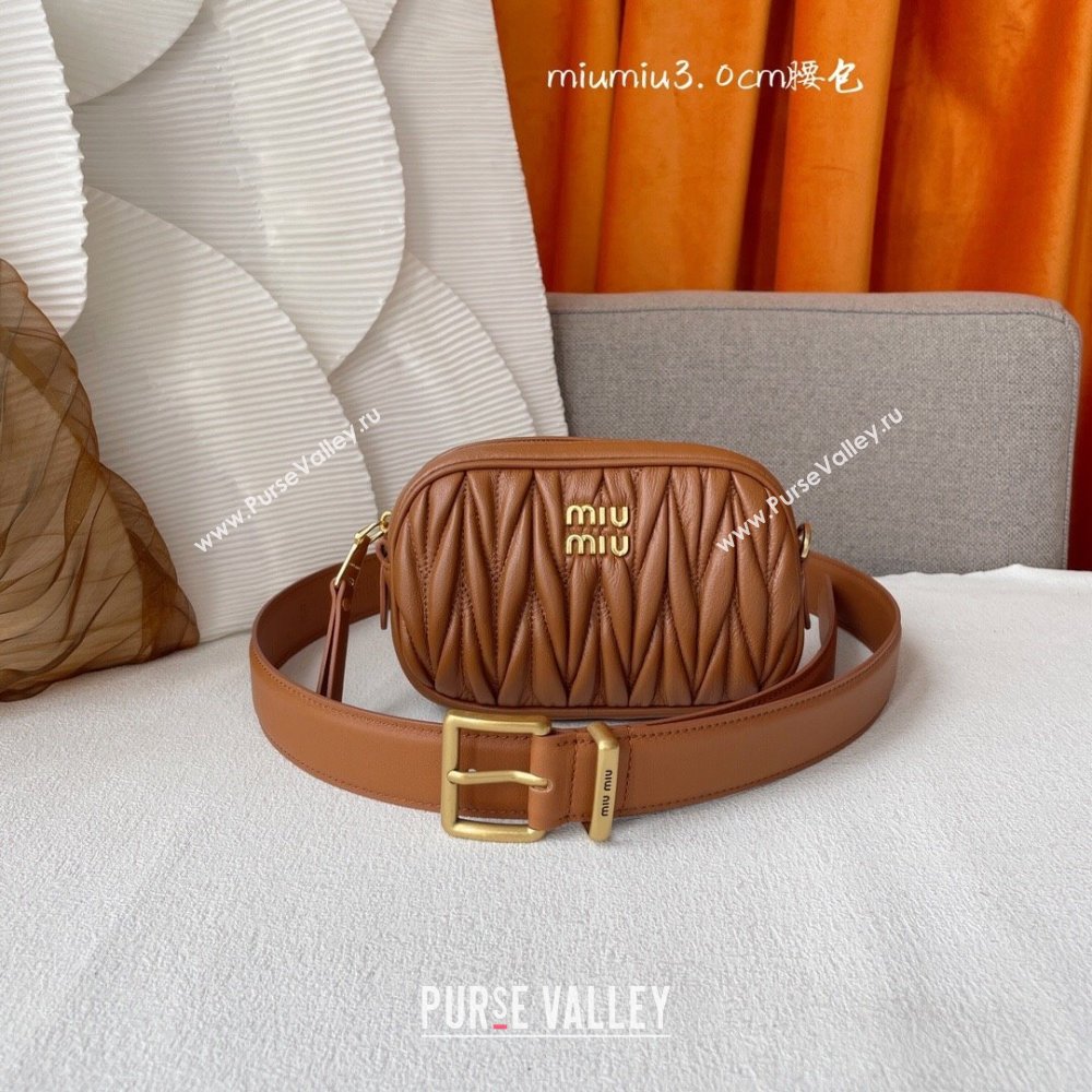 Miu Miu Belt Bag 3cm M62511 Brown 2024 (YANG-24062501)