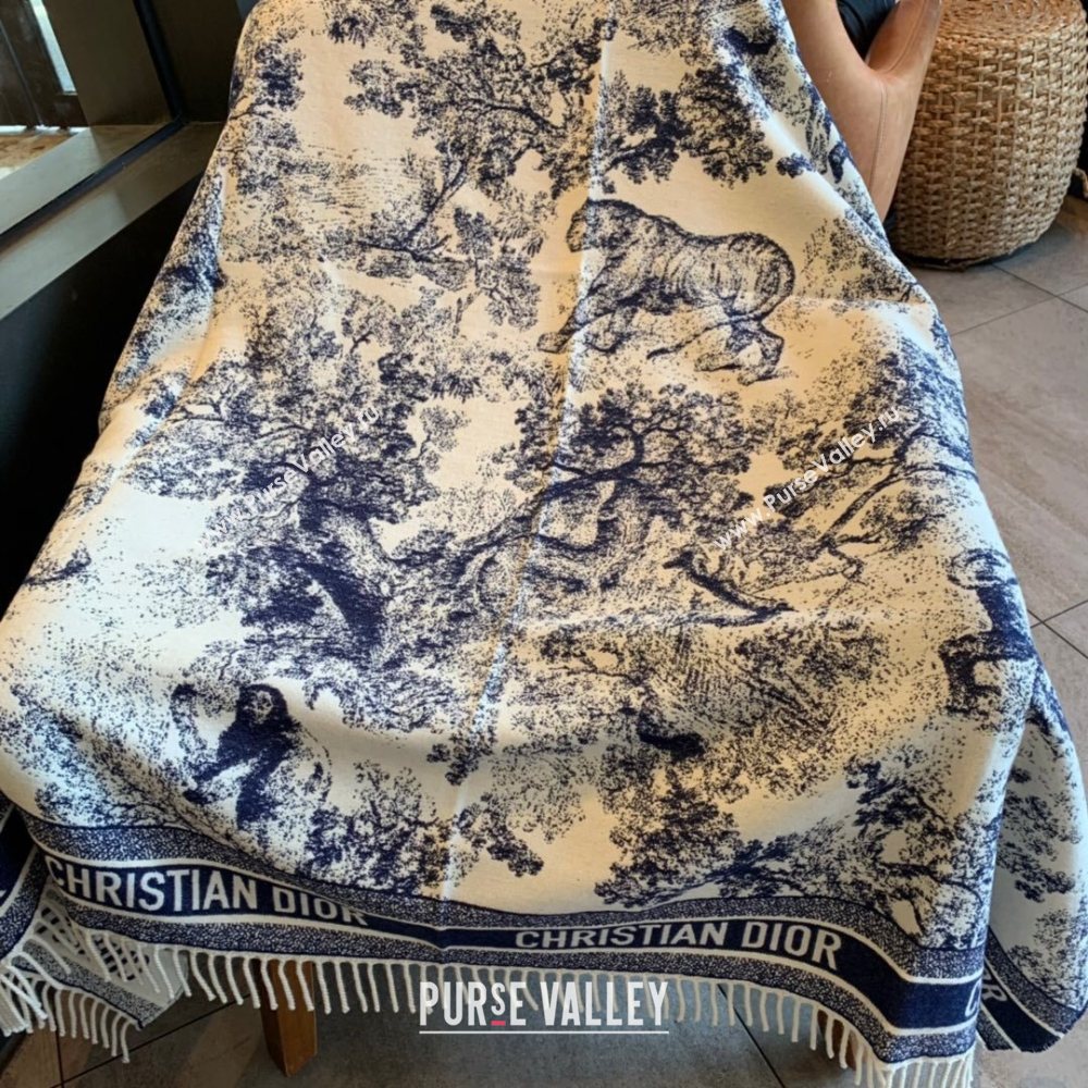 Dior Fierce Blanket in Blue Toile de Jouy Cashmere and Wool 2020 (WNS-20111732)