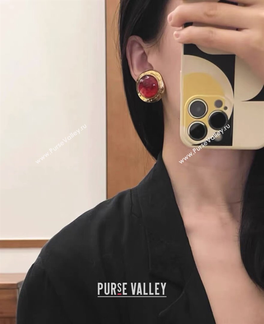 Saint Laurent Clip-on Earrings S0425226 Red 2024 (YF-24042526)