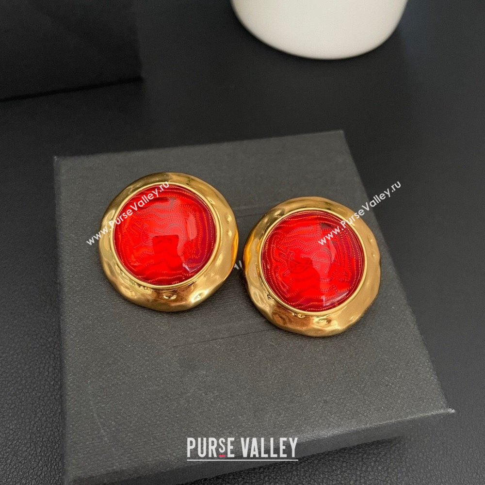 Saint Laurent Clip-on Earrings S0425226 Red 2024 (YF-24042526)