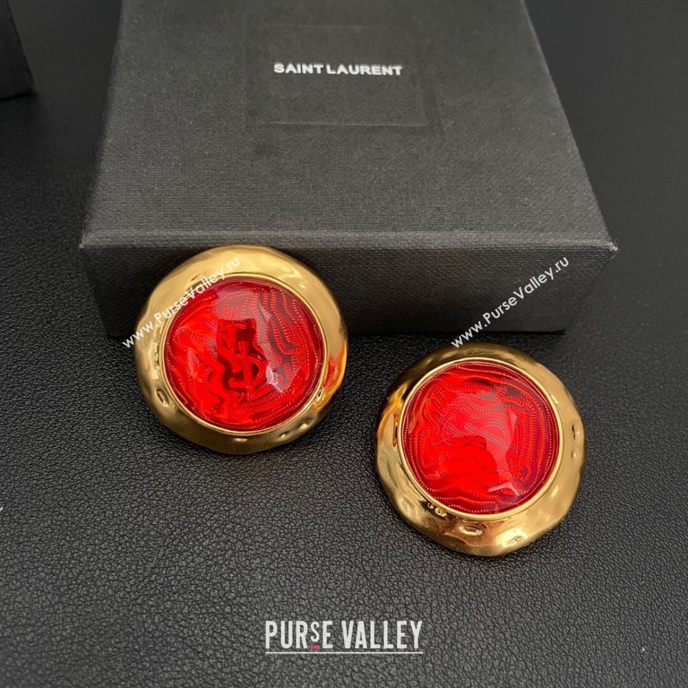 Saint Laurent Clip-on Earrings S0425226 Red 2024 (YF-24042526)