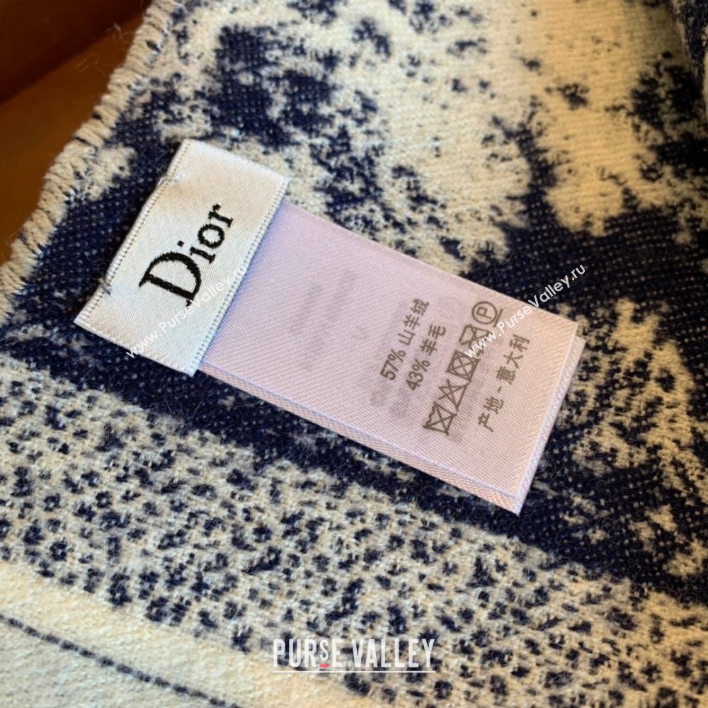 Dior Fierce Blanket in Blue Toile de Jouy Cashmere and Wool 2020 (WNS-20111732)