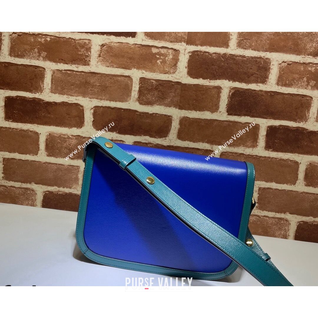 Gucci Horsebit 1955 Shoulder Bag 602204 Blue/Turquoise 2021 (DLH-21072606)