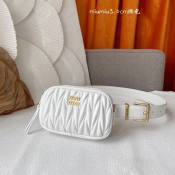 Miu Miu Belt Bag 3cm M62511 White 2024 (YANG-24062512)