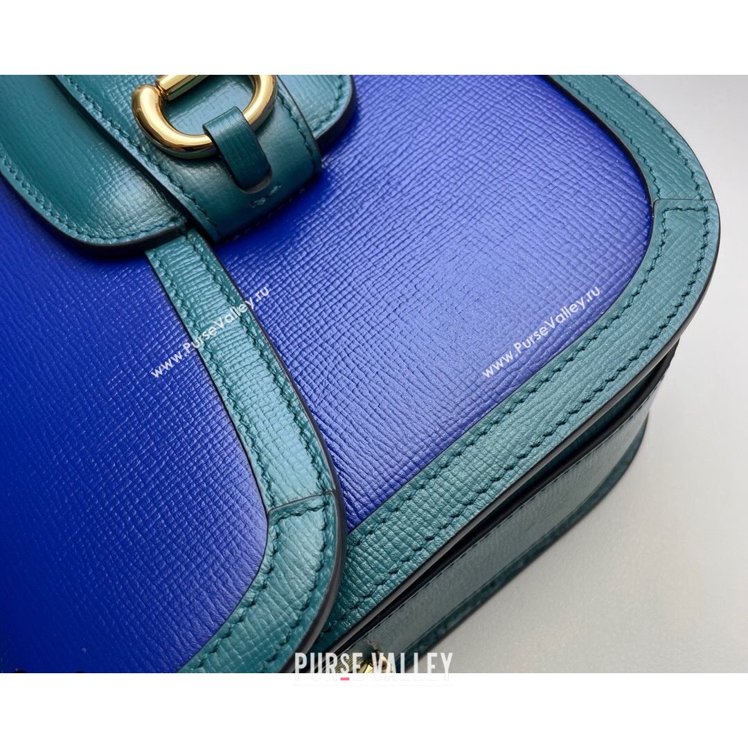 Gucci Horsebit 1955 Shoulder Bag 602204 Blue/Turquoise 2021 (DLH-21072606)