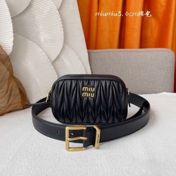 Miu Miu Belt Bag 3cm M62511 Black 2024 (YANG-24062513)