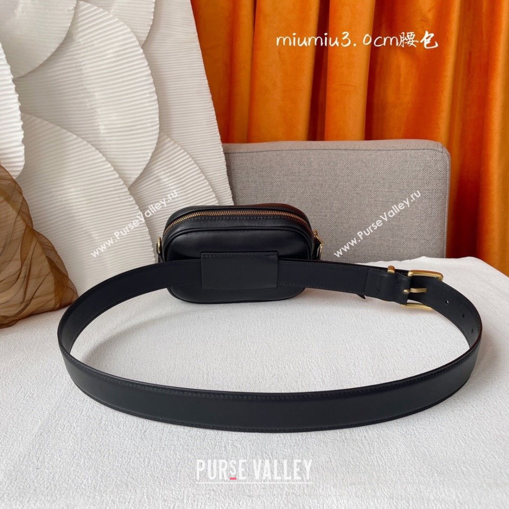 Miu Miu Belt Bag 3cm M62511 Black 2024 (YANG-24062513)