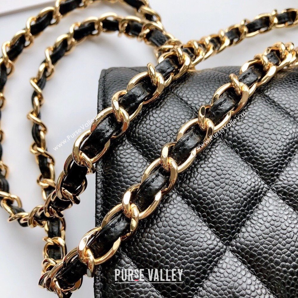 Chanel Quilted Grained Calfskin Jumbo Flap Bag 30cm A01113 Black/Gold 2024 (YUND-24111906)