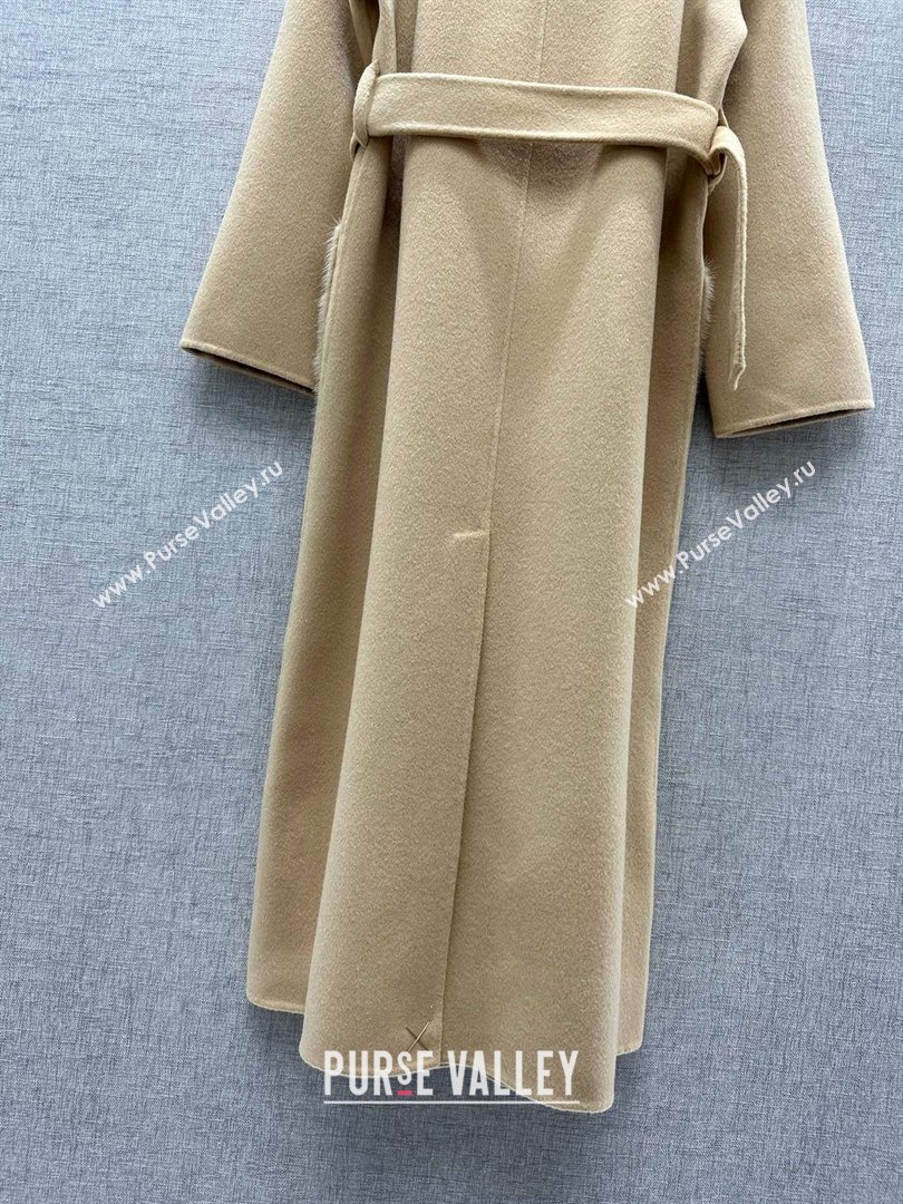 Fendi Coat with Mink Fur Pocket P102315 Brown 2023 (Q-23102315)