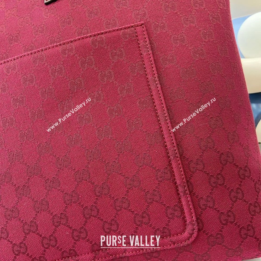 Gucci Large GG Canvas Tote Bag 802166 Rosso Ancora Red 2024 (XLU-24093019)