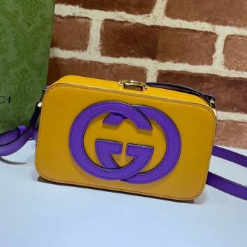 Gucci Leather Interlocking G Mini Bag 658230 Yellow/Purple 2021 (DLH-21072618)