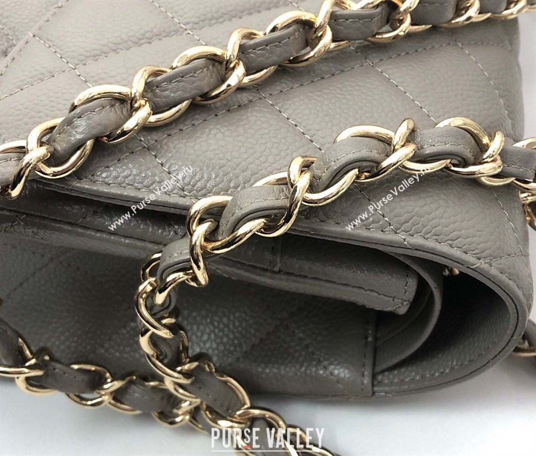 Chanel Quilted Grained Calfskin Jumbo Flap Bag 30cm A01113 Grey/Gold 2024 (YUND-24111904)