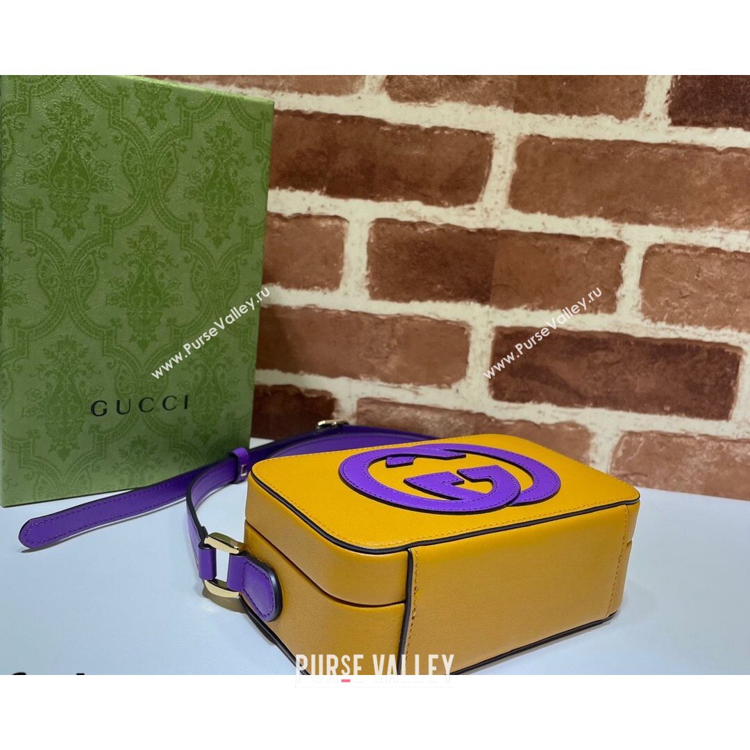 Gucci Leather Interlocking G Mini Bag 658230 Yellow/Purple 2021 (DLH-21072618)