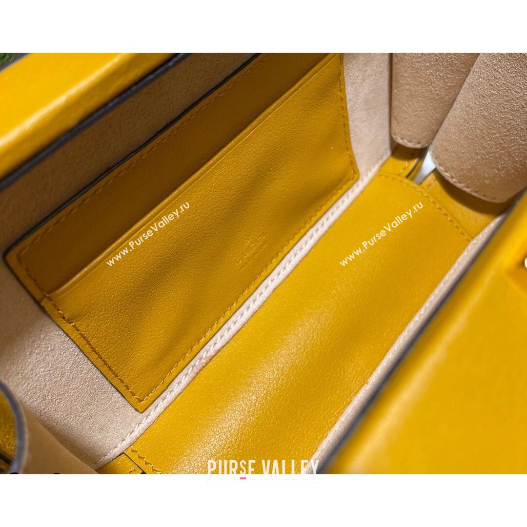 Gucci Leather Interlocking G Mini Bag 658230 Yellow/Purple 2021 (DLH-21072618)