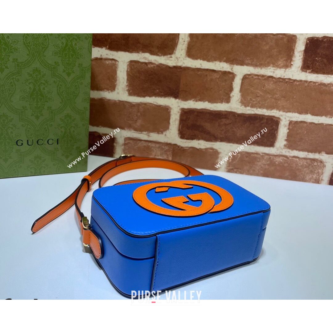 Gucci Leather Interlocking G Mini Bag 658230 Blue/Orange 2021 (DLH-21072617)