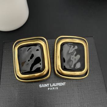 Saint Laurent Clip-on Earrings S042607 Gold/Black 2024 (YF-24042607)