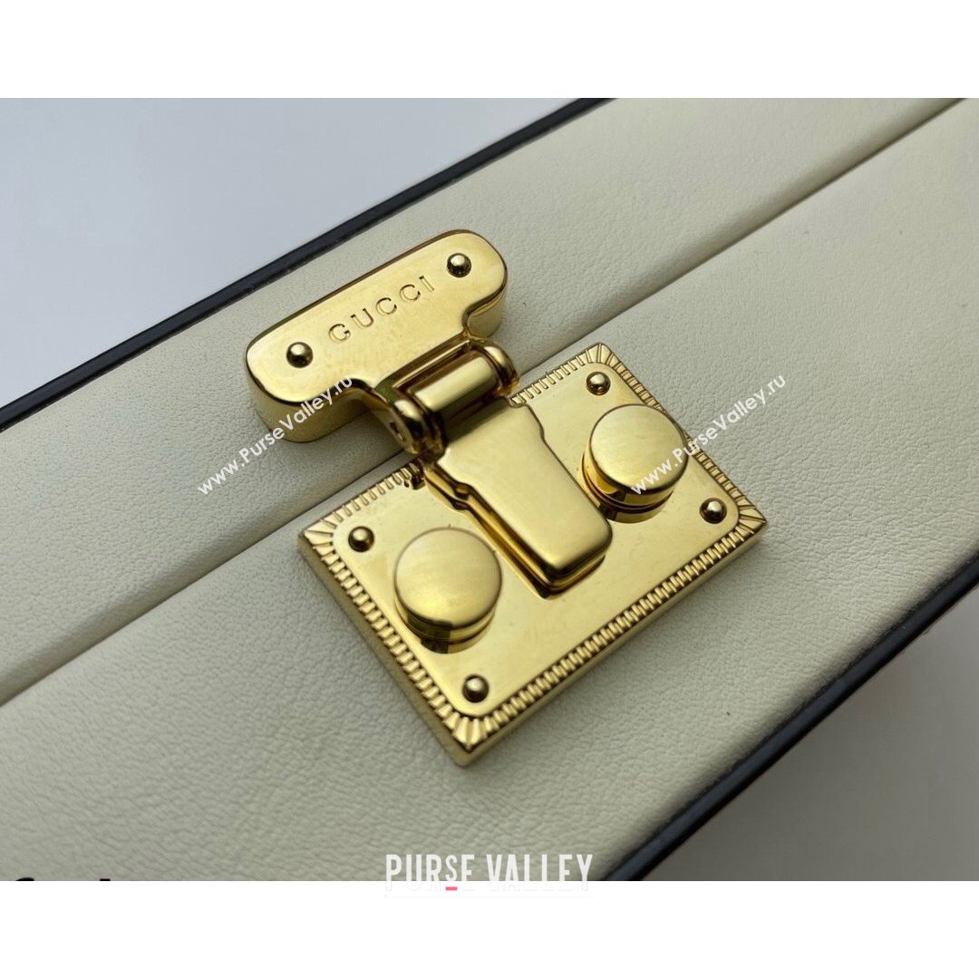 Gucci Leather Interlocking G Mini Bag 658230 White/Red 2021 (DLH-21072616)