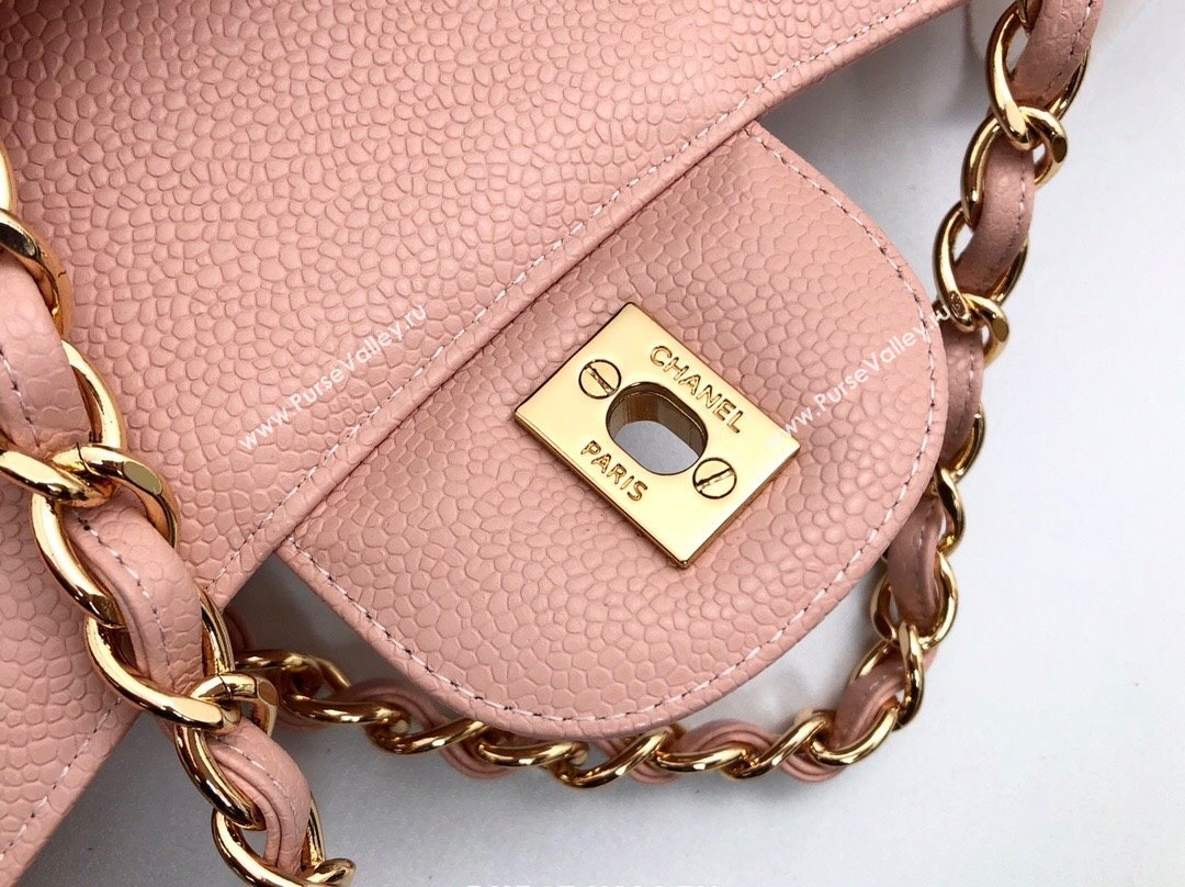 Chanel Quilted Grained Calfskin Jumbo Flap Bag 30cm A01113 Pink/Gold 2024 (YUND-24111902)