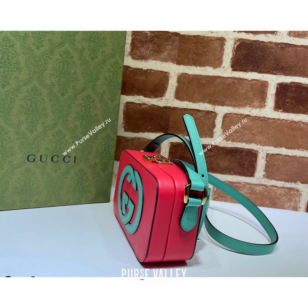 Gucci Leather Interlocking G Mini Bag 658230 Pink/Green 2021 (DLH-21072619)