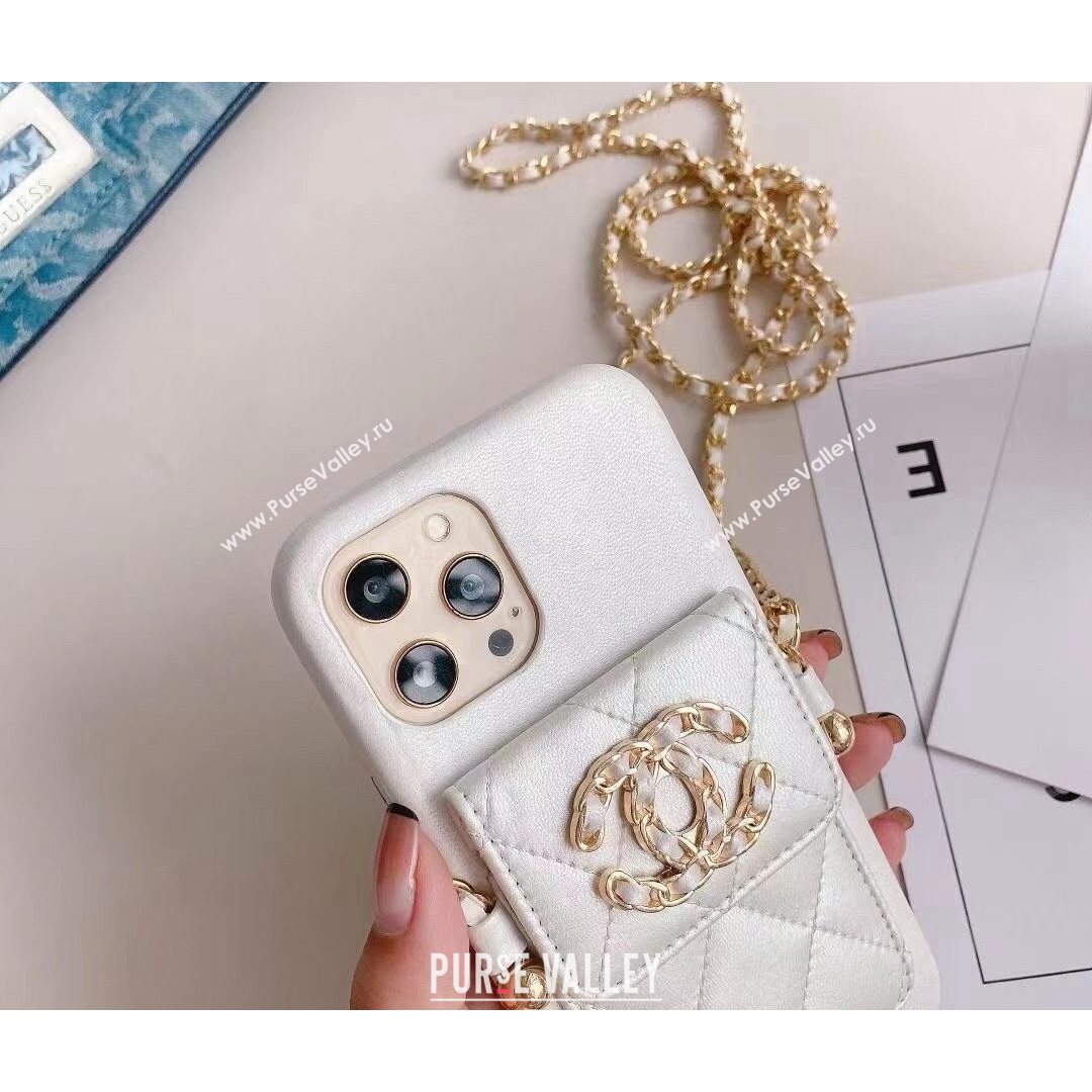 Chanel 19 Pouch iPhone Case White 2021 (HY-21082313)