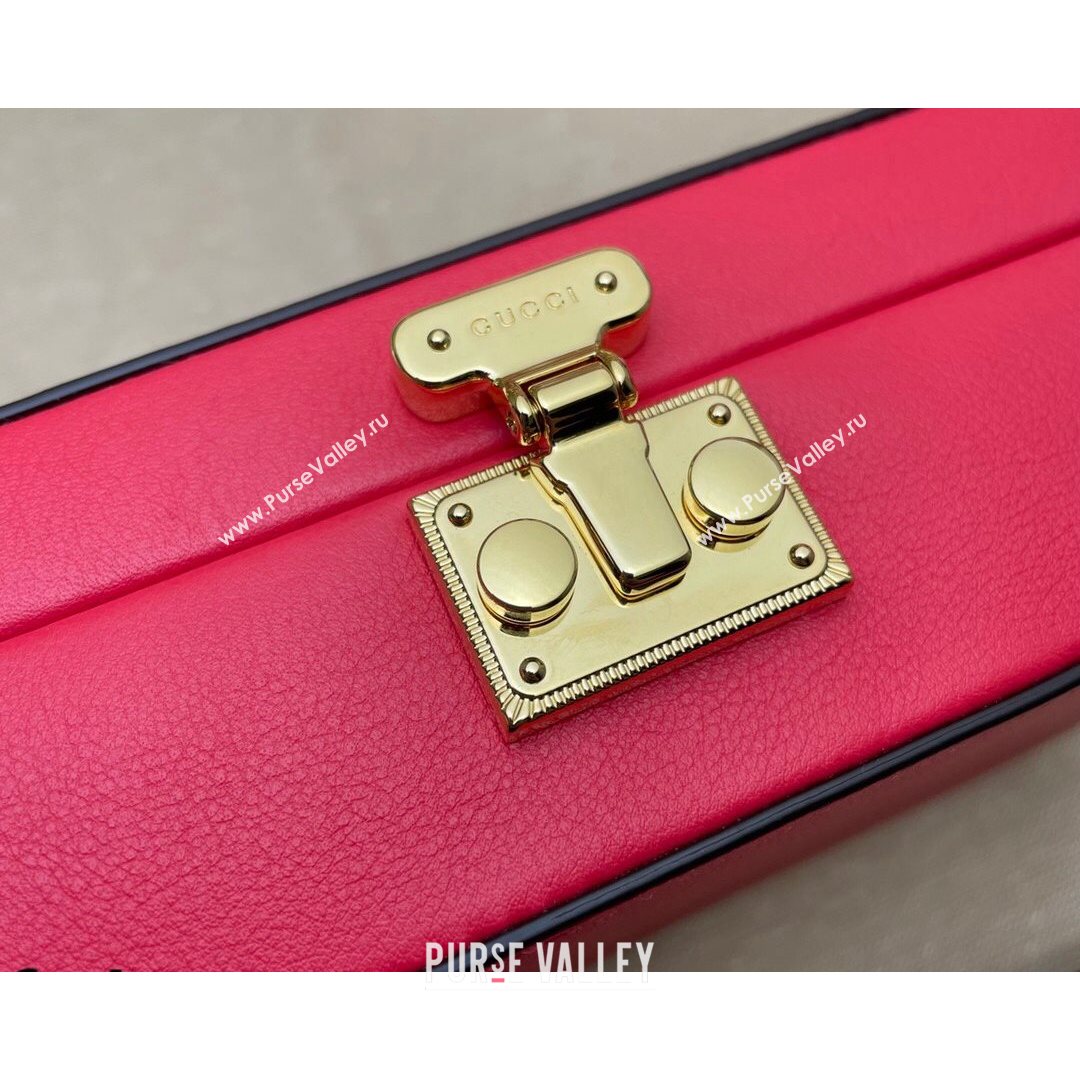 Gucci Leather Interlocking G Mini Bag 658230 Pink/Green 2021 (DLH-21072619)