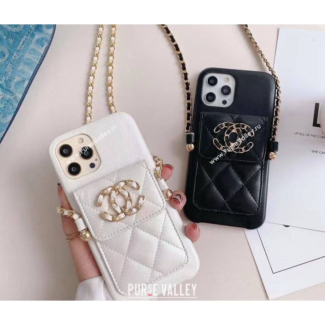 Chanel 19 Pouch iPhone Case White 2021 (HY-21082313)