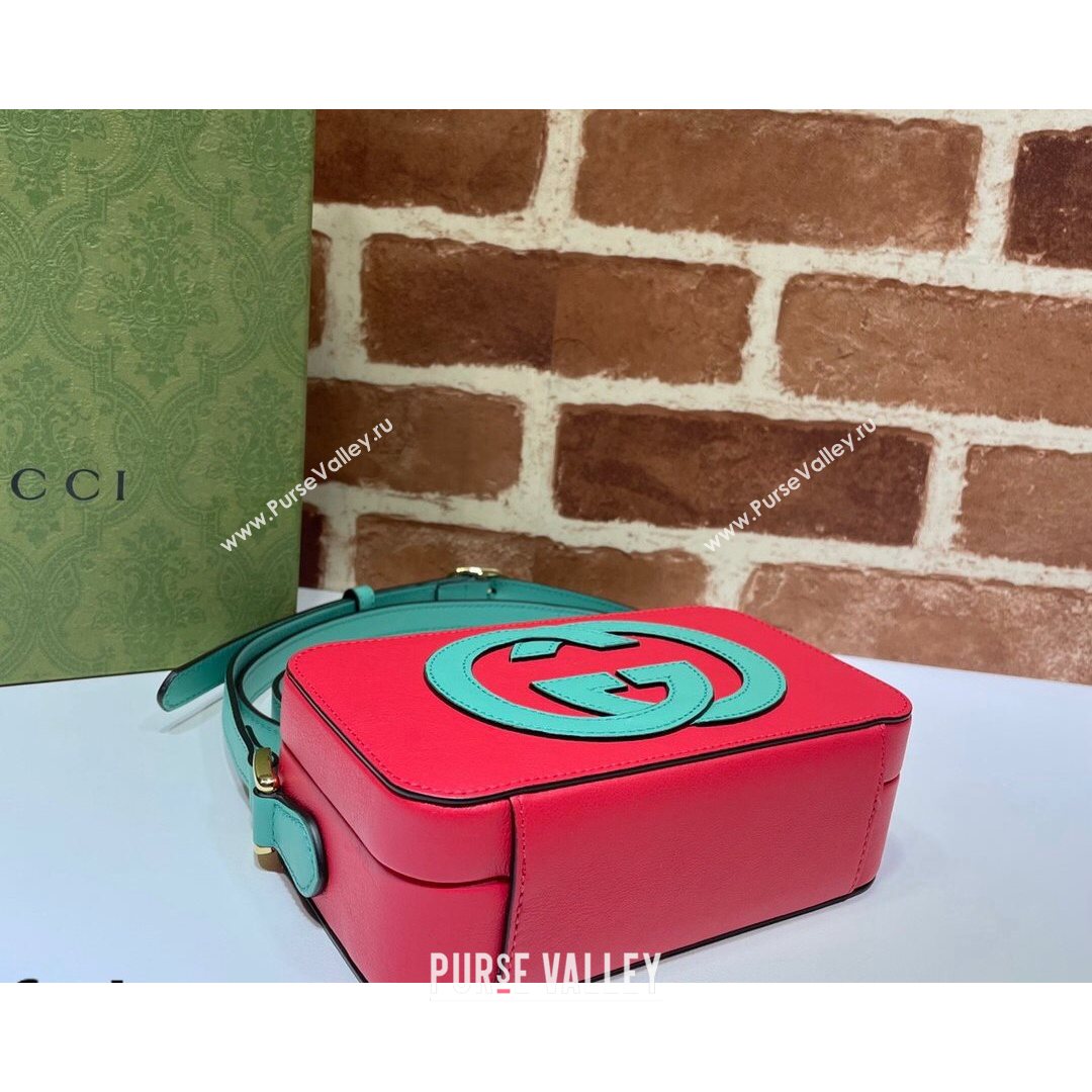 Gucci Leather Interlocking G Mini Bag 658230 Pink/Green 2021 (DLH-21072619)