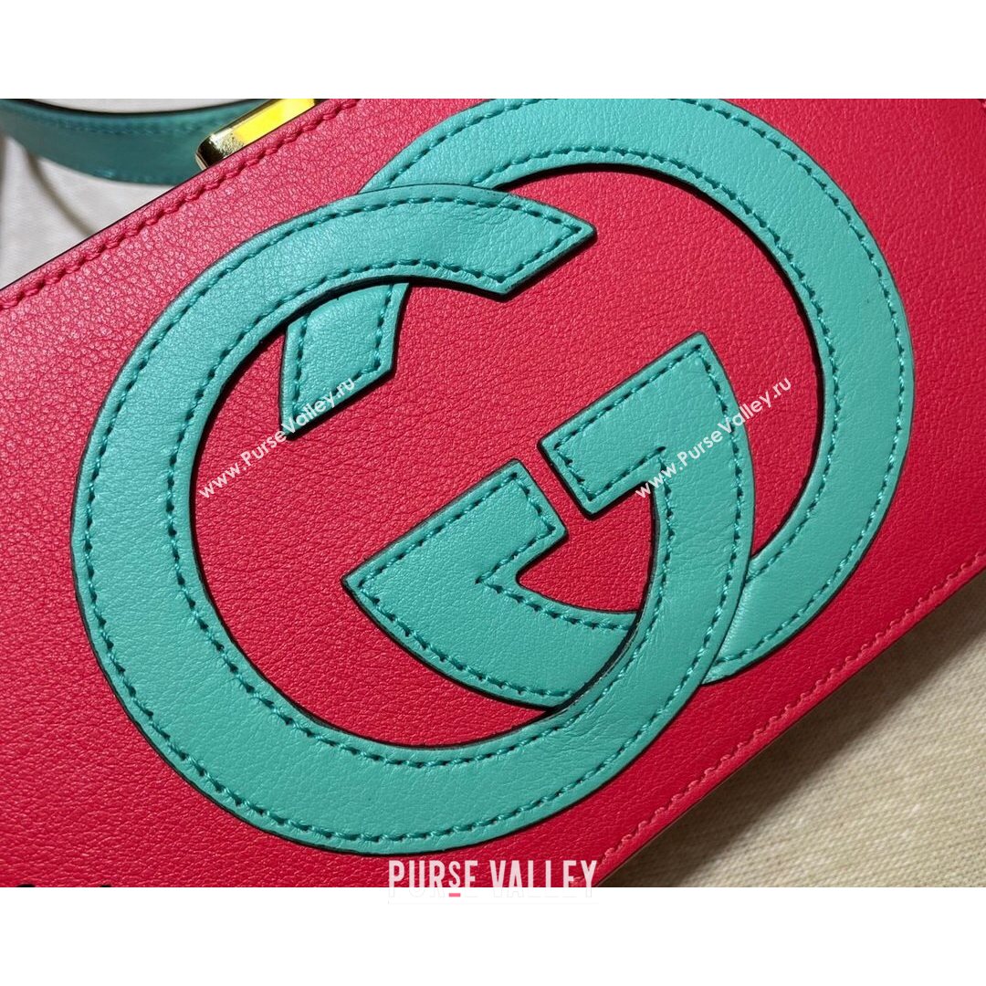Gucci Leather Interlocking G Mini Bag 658230 Pink/Green 2021 (DLH-21072619)