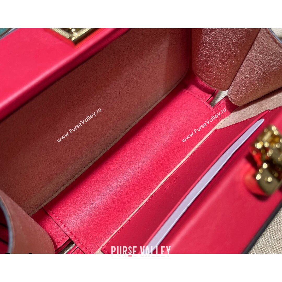 Gucci Leather Interlocking G Mini Bag 658230 Pink/Green 2021 (DLH-21072619)