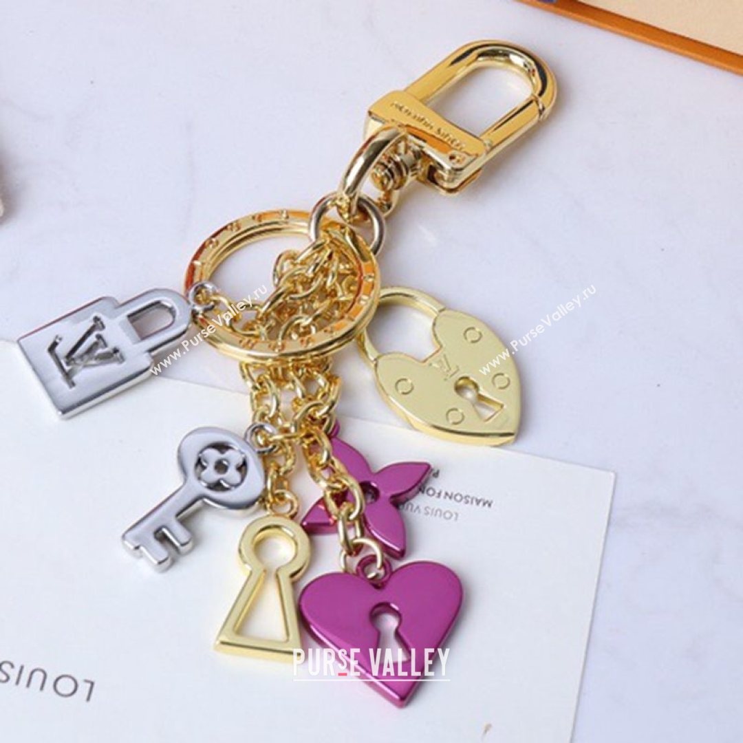 Louis Vuitton Heart Bag Charm and Key Holder Gold/Silver/Purple 2021 01 (HY-21082320)