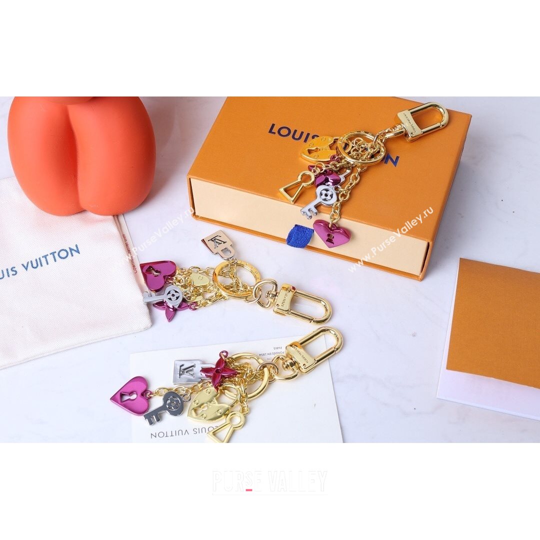 Louis Vuitton Heart Bag Charm and Key Holder Gold/Silver/Purple 2021 01 (HY-21082320)