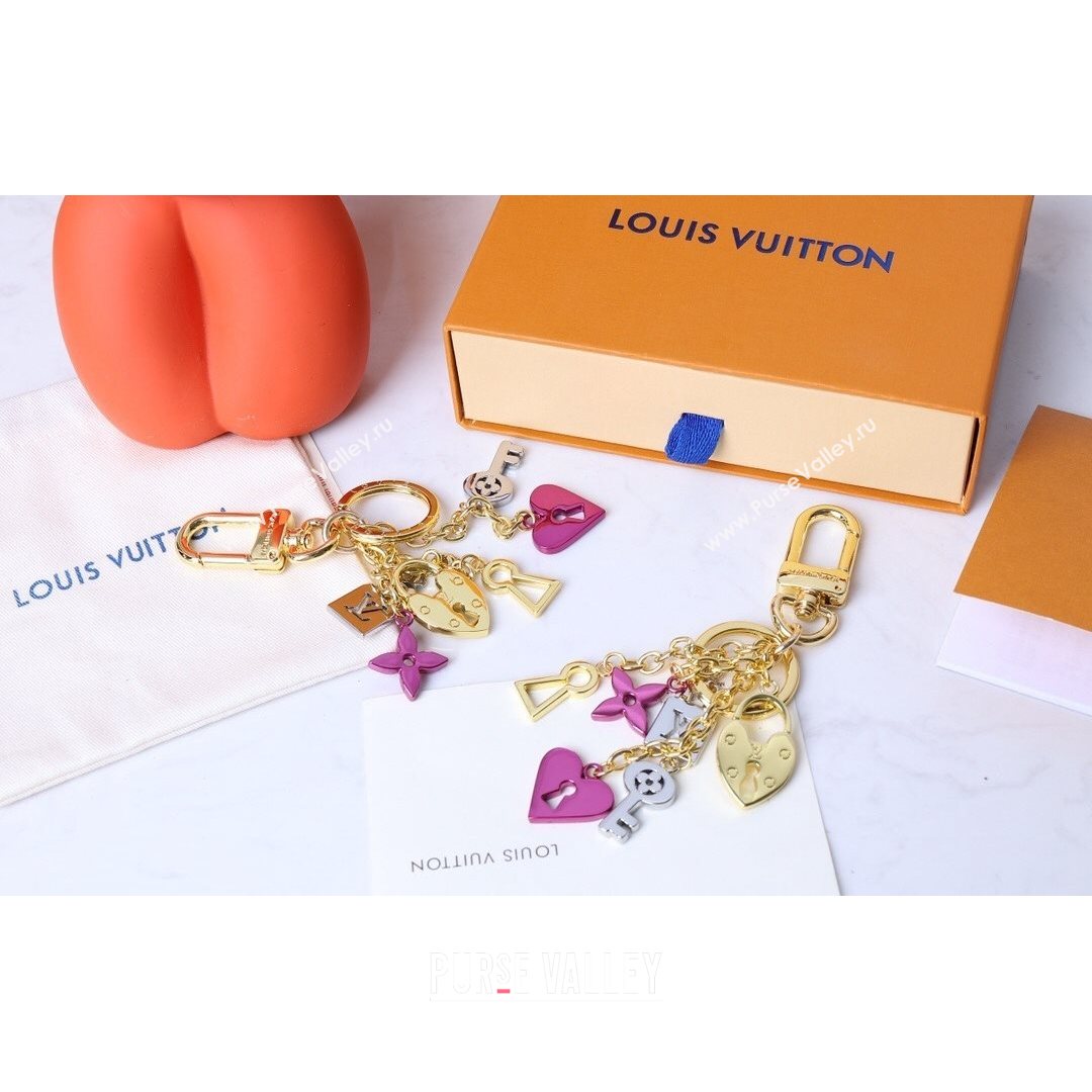 Louis Vuitton Heart Bag Charm and Key Holder Gold/Silver/Purple 2021 01 (HY-21082320)