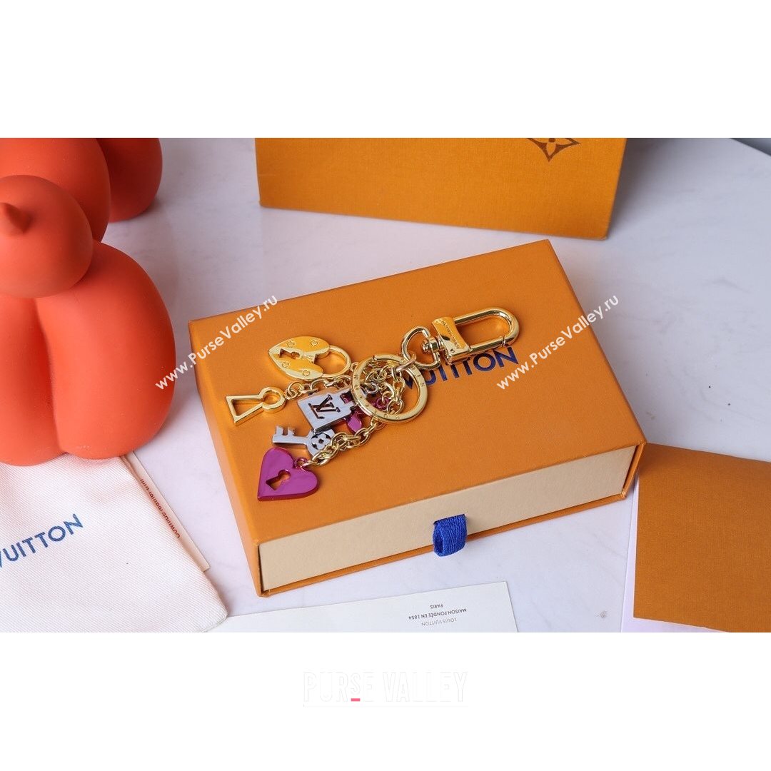 Louis Vuitton Heart Bag Charm and Key Holder Gold/Silver/Purple 2021 01 (HY-21082320)