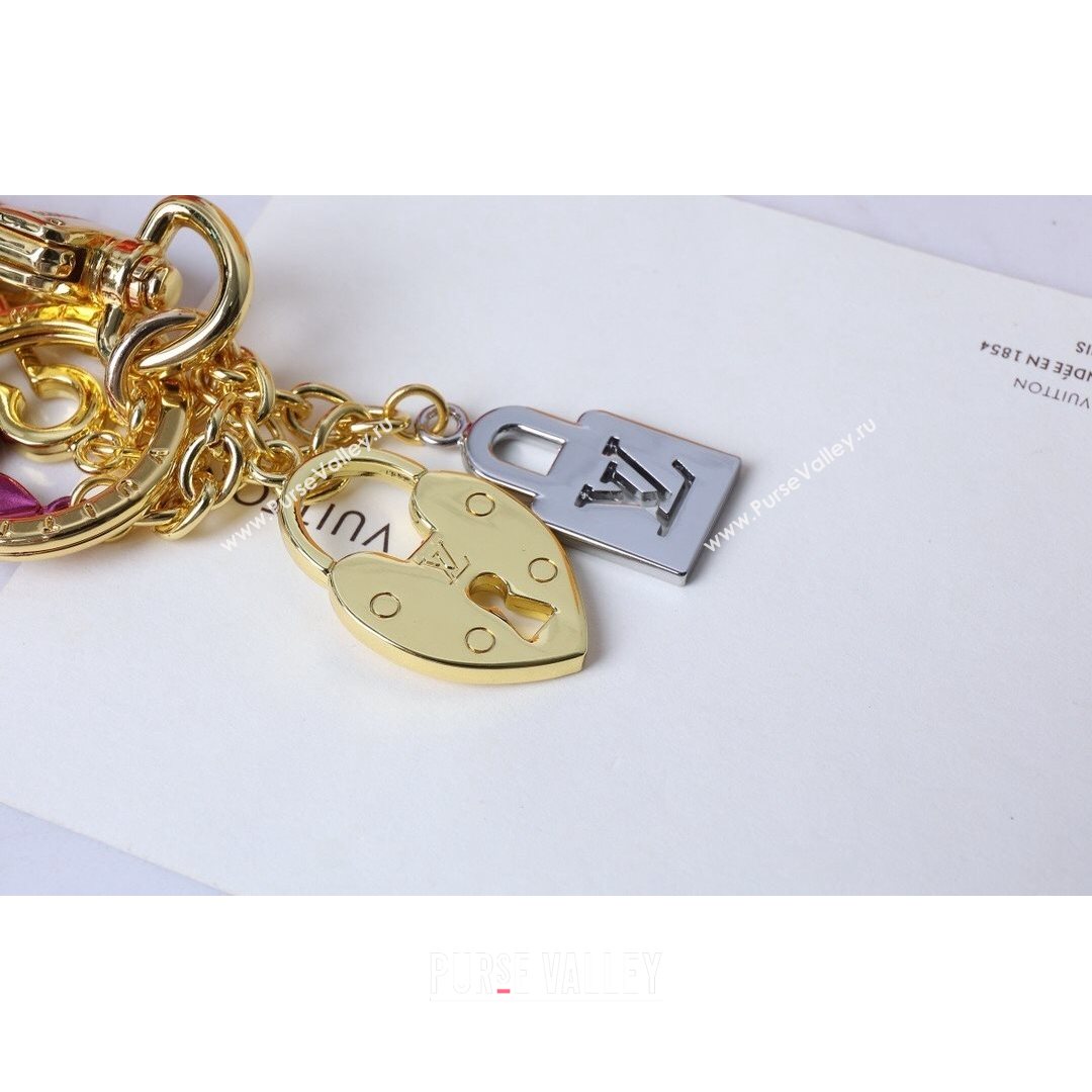 Louis Vuitton Heart Bag Charm and Key Holder Gold/Silver/Purple 2021 01 (HY-21082320)