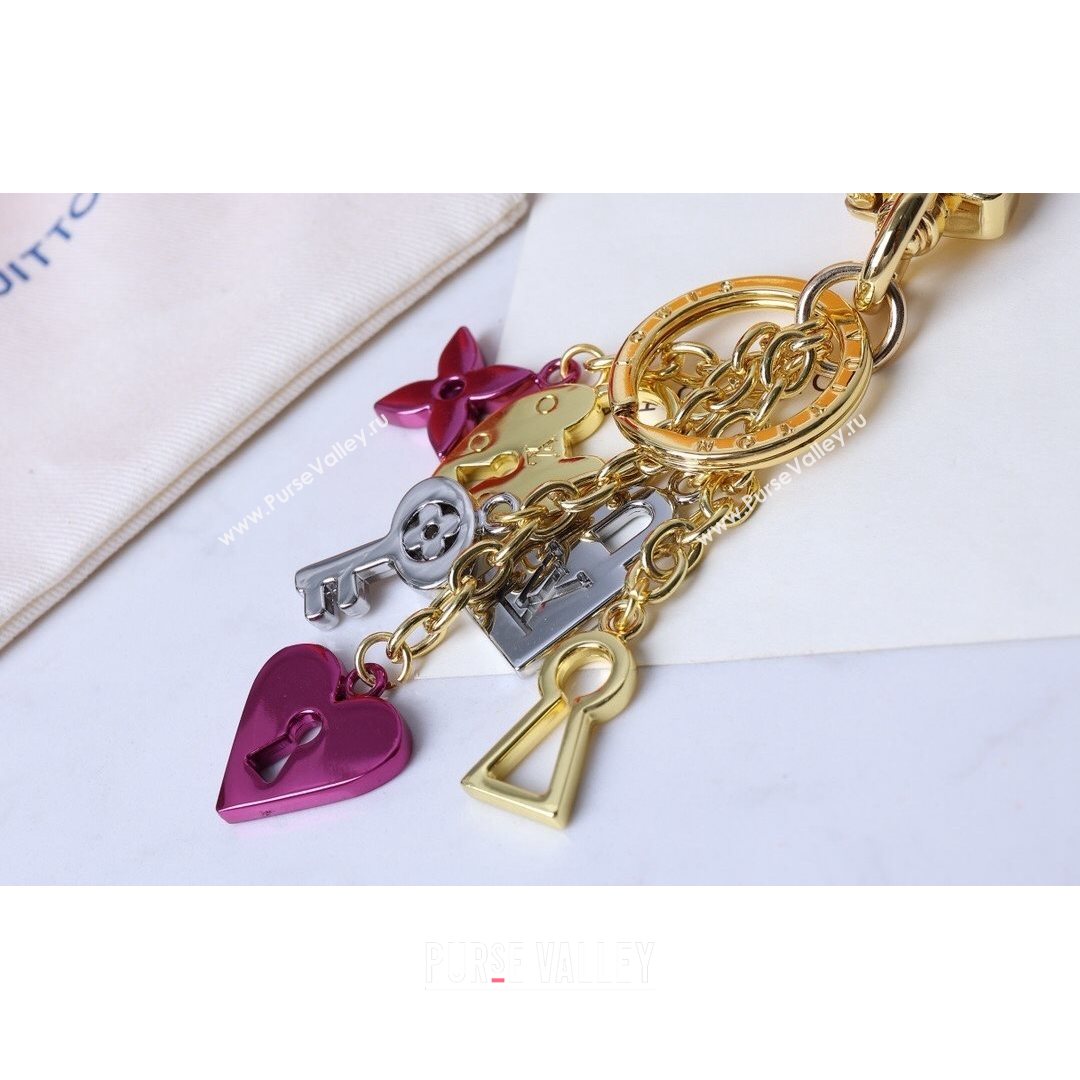 Louis Vuitton Heart Bag Charm and Key Holder Gold/Silver/Purple 2021 01 (HY-21082320)