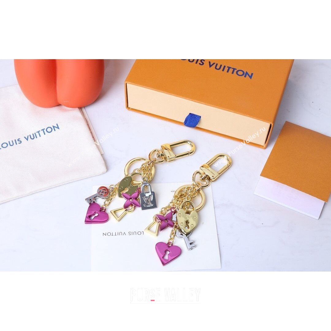 Louis Vuitton Heart Bag Charm and Key Holder Gold/Silver/Purple 2021 01 (HY-21082320)