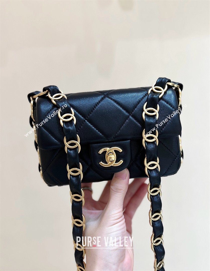 Chanel Lambskin Small Flap Bag with CC Chain AS5175 Black 2024 Top Quality (SHUNY-24112103)