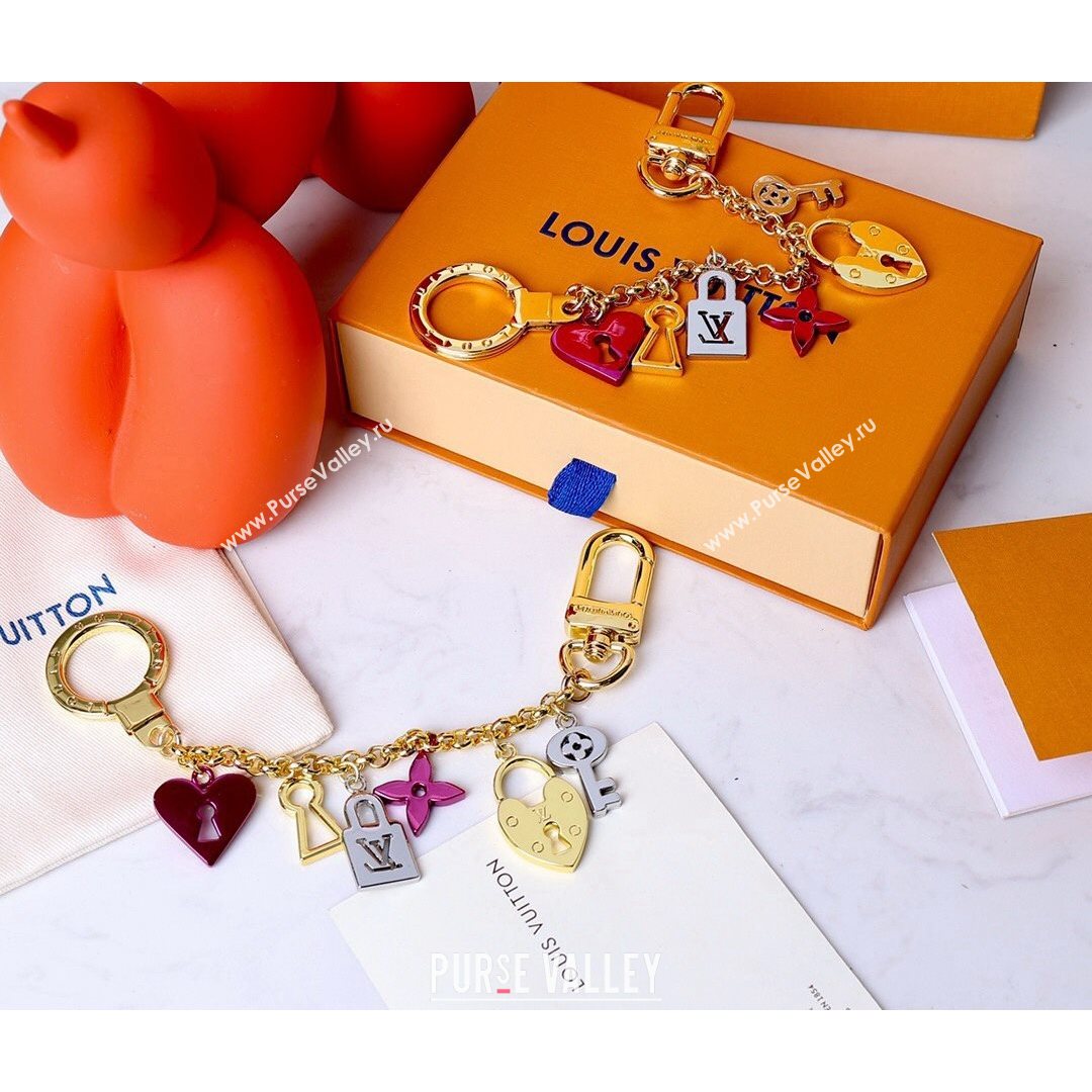 Louis Vuitton Heart Chain Bag Charm Gold/Silver/Purple 2021 02 (HY-21082321)