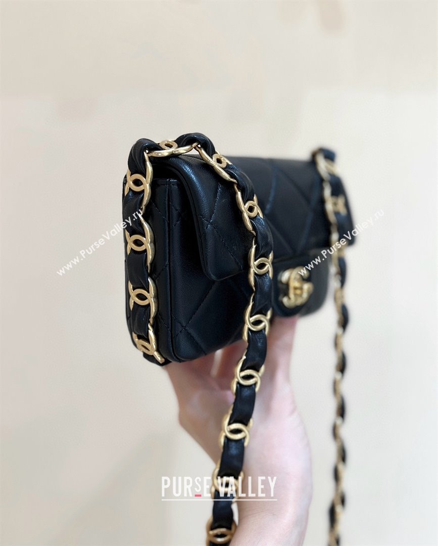 Chanel Lambskin Small Flap Bag with CC Chain AS5175 Black 2024 Top Quality (SHUNY-24112103)