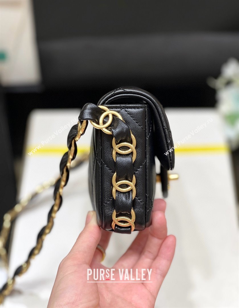 Chanel Lambskin Small Flap Bag with CC Chain AS5175 Black 2024 Top Quality (SHUNY-24112103)