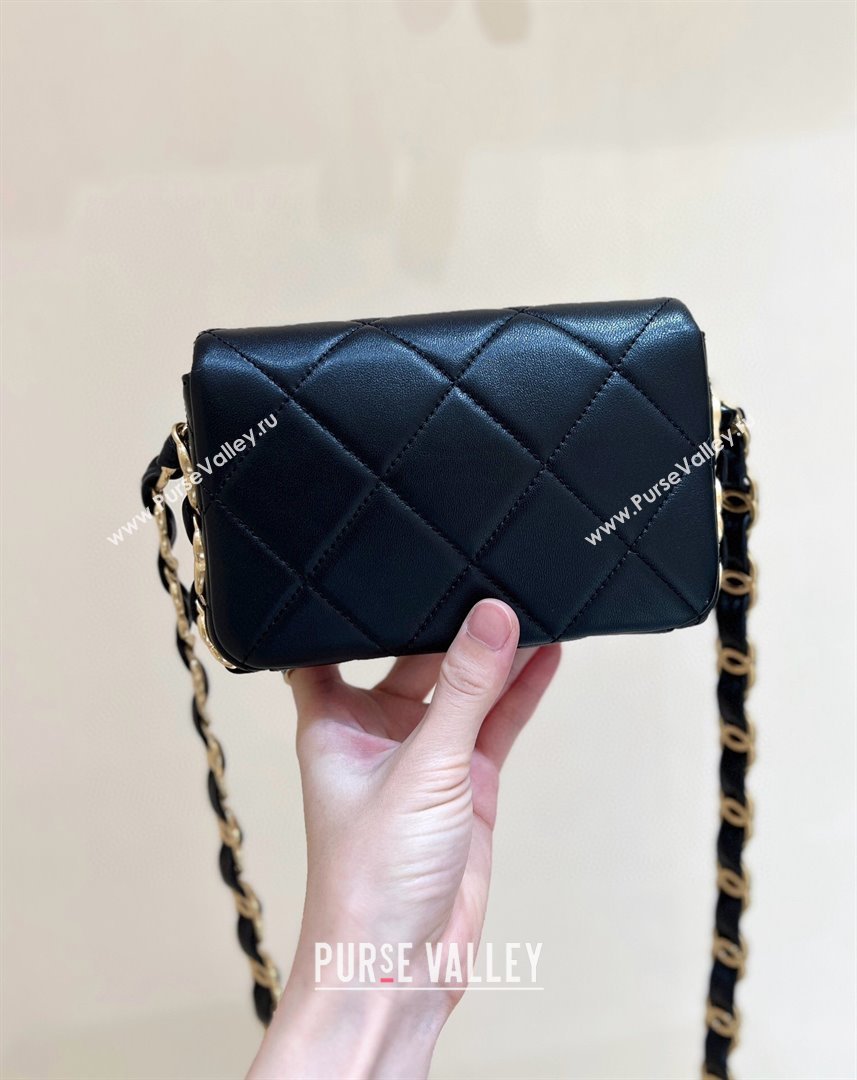 Chanel Lambskin Small Flap Bag with CC Chain AS5175 Black 2024 Top Quality (SHUNY-24112103)